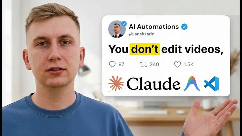 Video thumbnail: AI Video Editor with Claude Code: Auto-Cuts Silences (Built in 1 Hour)